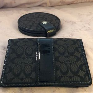 Coach pocket mirror and card case